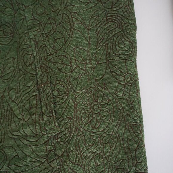 Vintage CJ Banks Green w Brown Embroidered Floral Tapestry Zip Up Jacket 1X - Picture 4 of 8